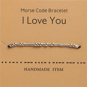 “I Love You” Morse Code Beaded Bracelet